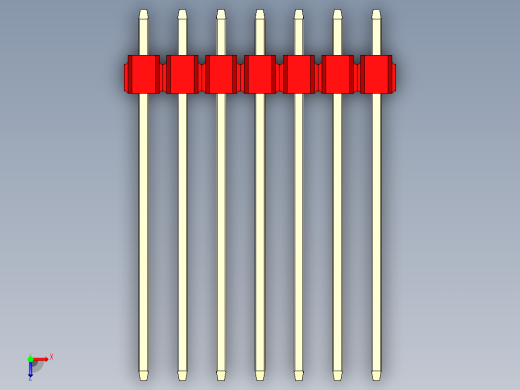 彩色公头100mil（2.54mm）系列-DS1021_red_3x07p_100mil_Type19_rev1.0俯视缩略图