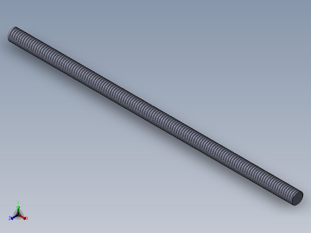 公制 （ISO） 梯形螺钉-TR8x1.5x200.SLDPRT正等轴测图