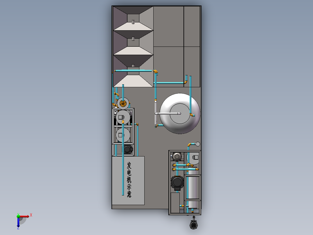 车载移动净水机俯视图