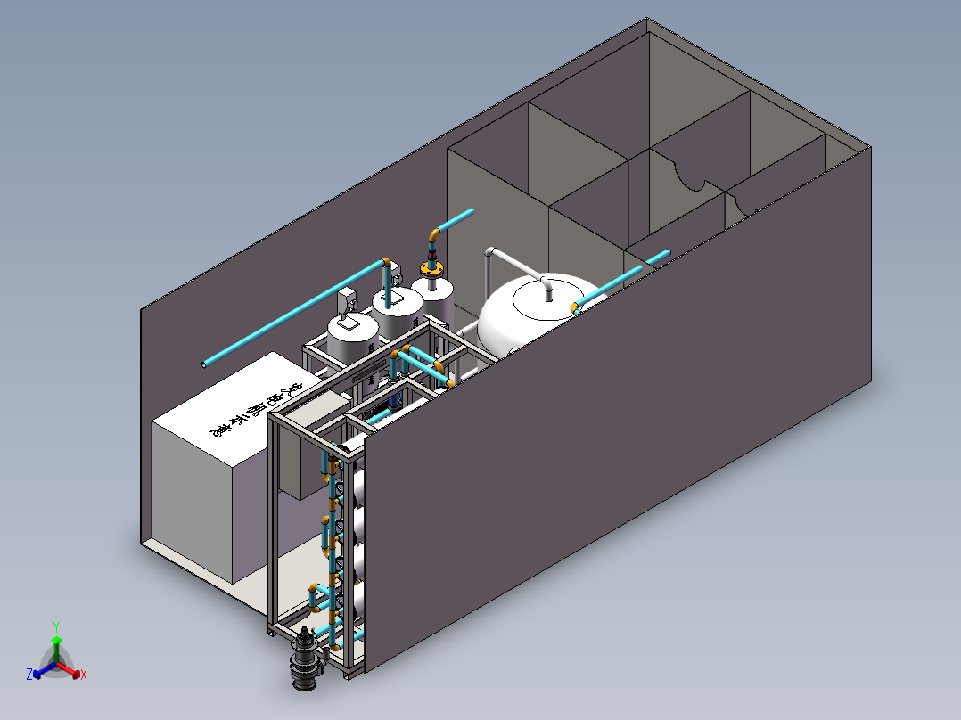 车载移动净水机正等轴测图