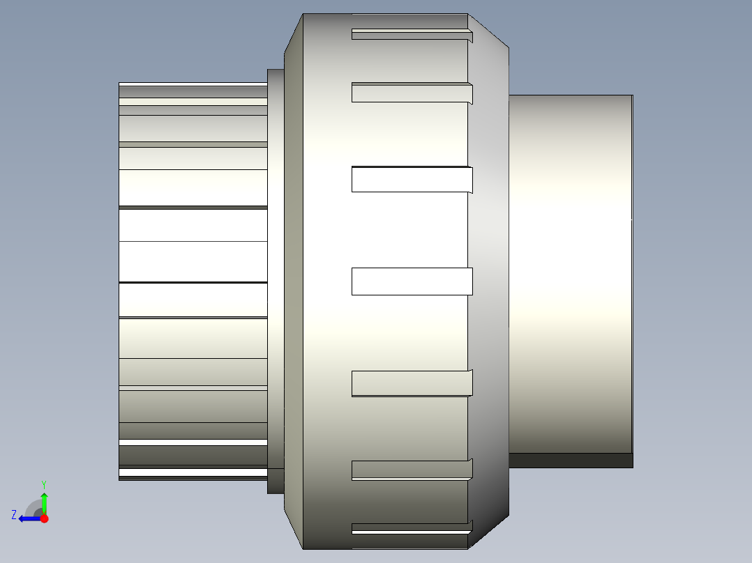 8BIFXC 适配器会在PVC-U 不锈钢溶剂焊接插座D和BSP螺纹a316l不锈钢母端R与EPDM或FPM材质的O形环钢右视图