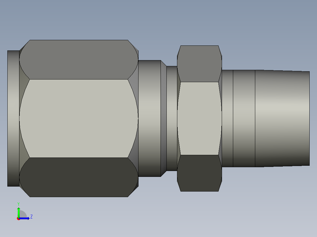 卡套式工业通用硬管接头8_fbu-s左视图