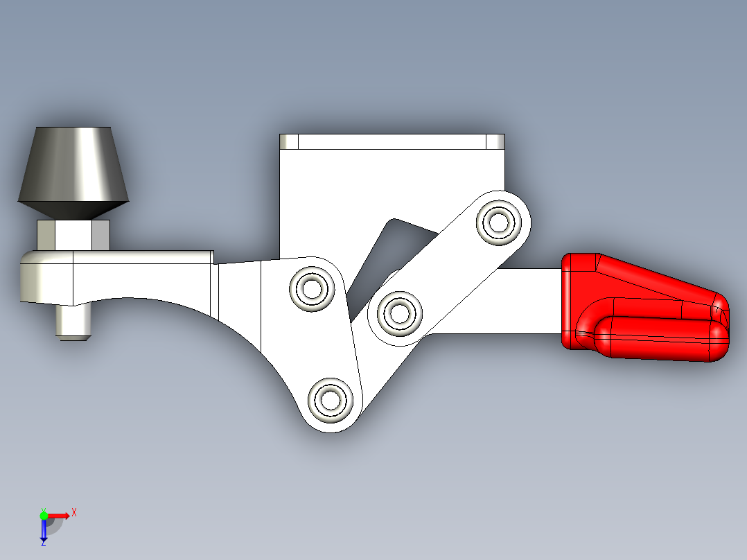水平式夾鉗SSP(E)-3D多系列多零件图纸模型俯视图