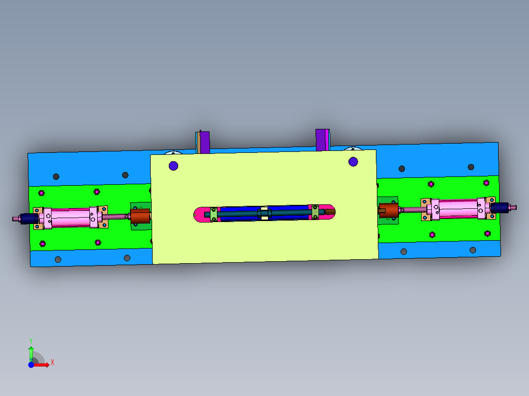 汽车拉杆加工用的压配工装前视图
