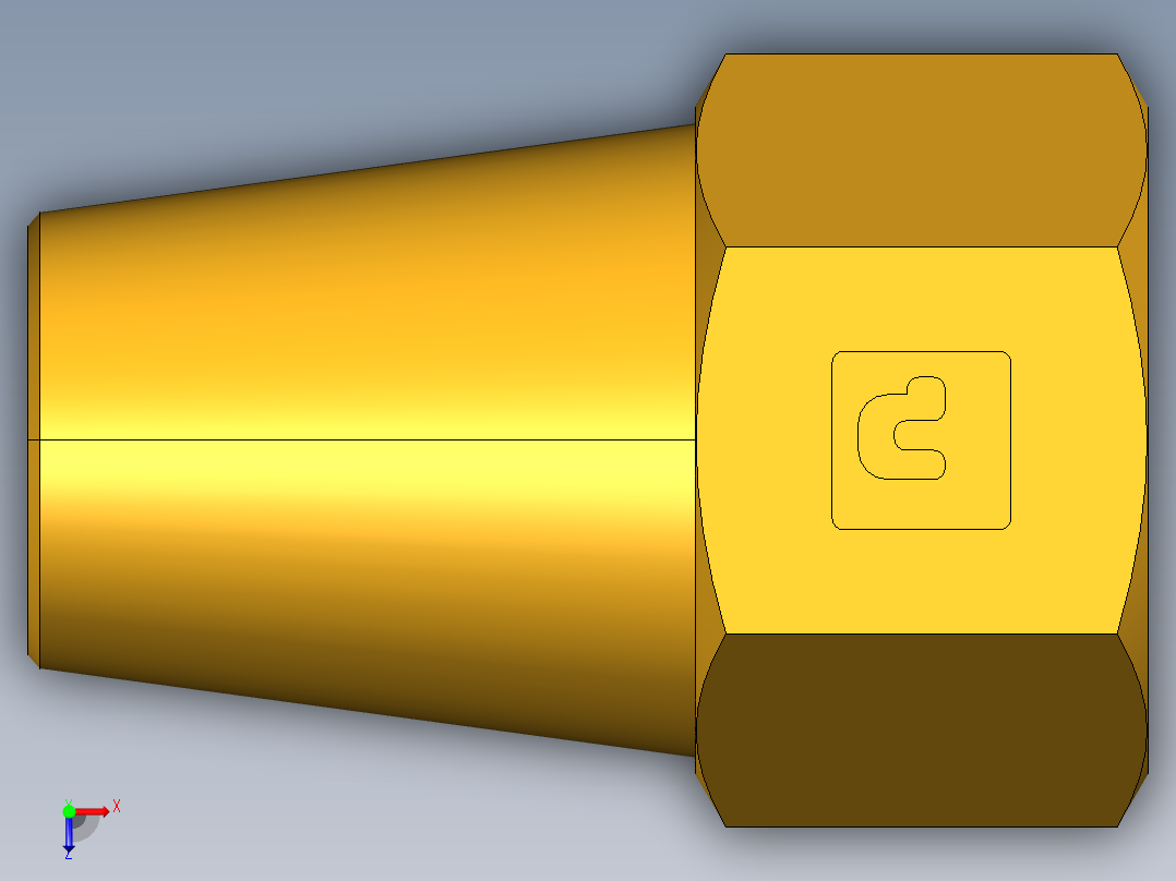 扩口式工业通用硬管接头Long Nut 41FL-4俯视图