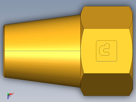 扩口式工业通用硬管接头Long Nut 41FL-4俯视缩略图