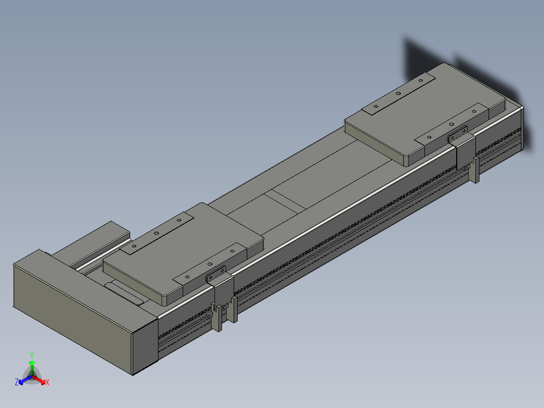 直线模组LHC14-S400-R设计图纸正等轴测图