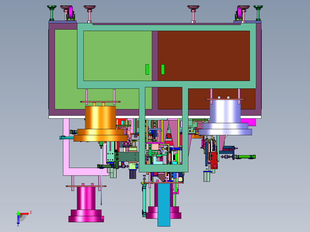散件供料全自动光纤头自动组装机俯视图