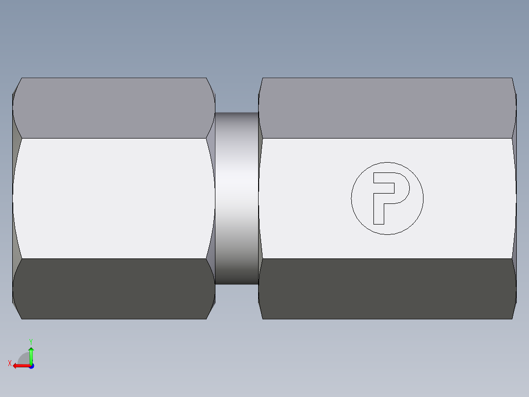 卡套式工业通用硬管接头EO_Swivel_connector_GAI06SM71后视图