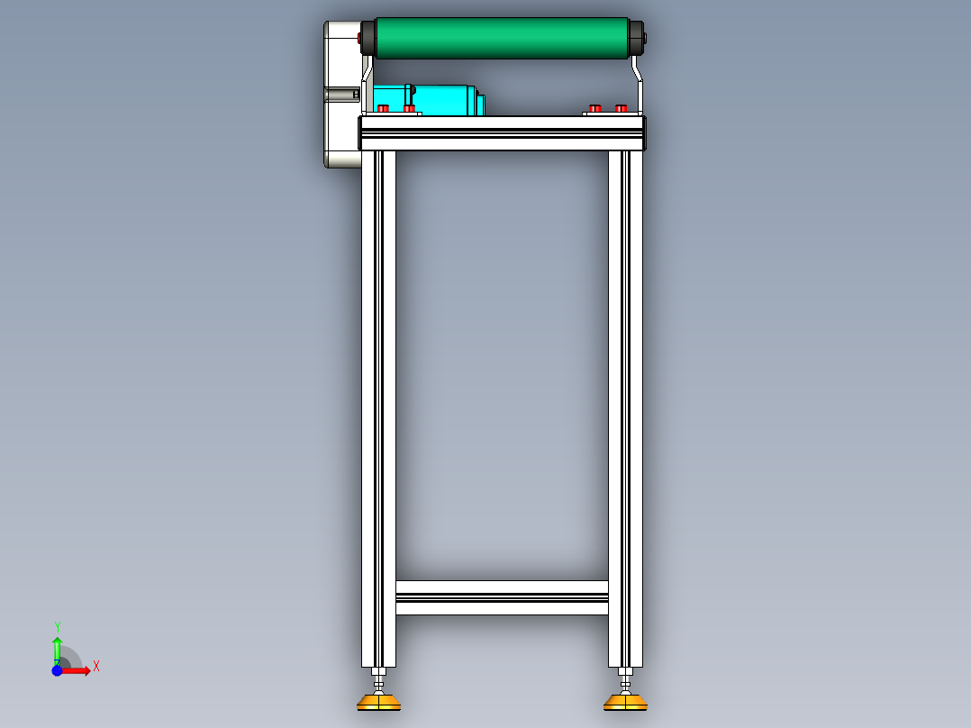 LE-XC4040-左边驱动带支座轻载皮带线-负载40kg前视图