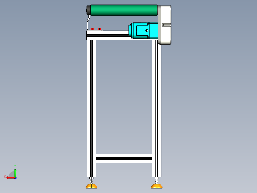 LE-XC4040-左边驱动带支座轻载皮带线-负载40kg后视图