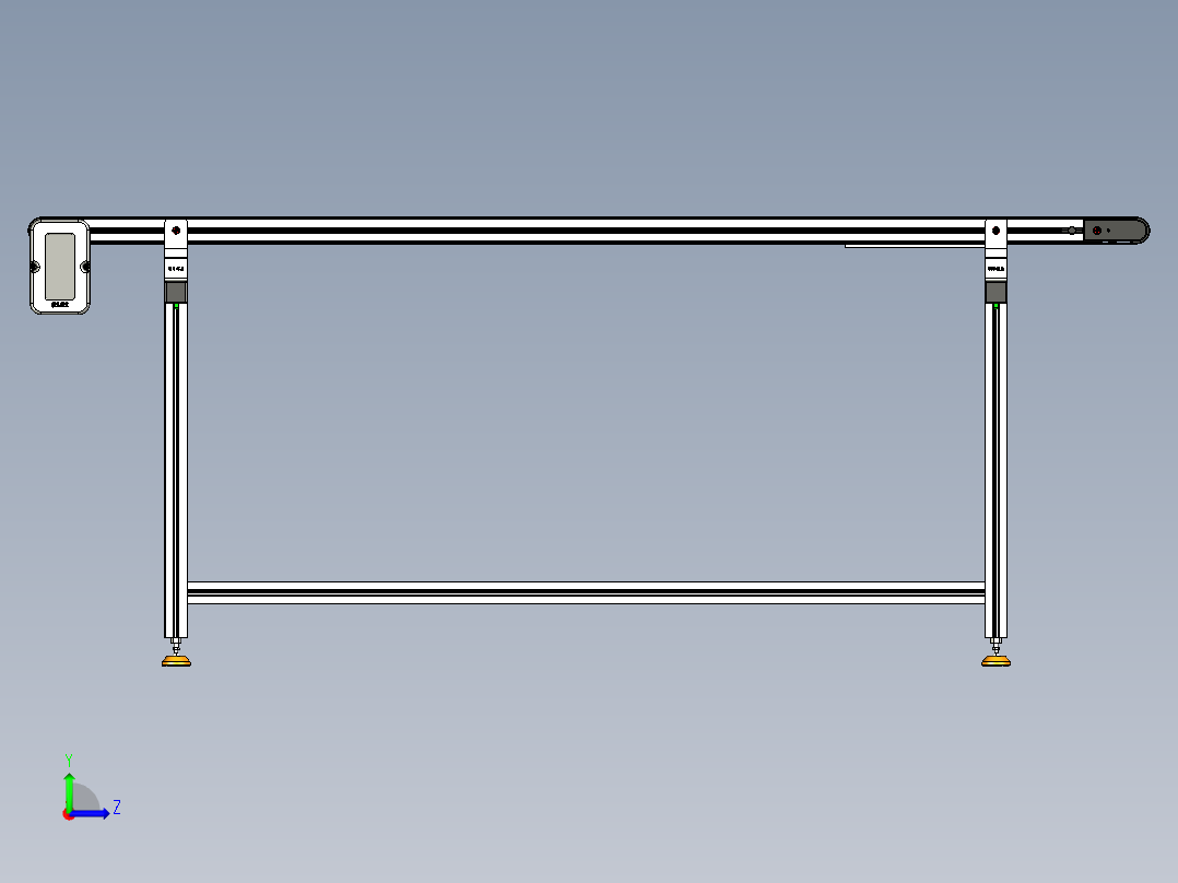 LE-XC4040-左边驱动带支座轻载皮带线-负载40kg左视图