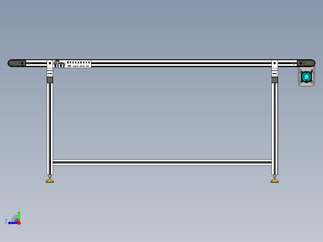LE-XC4040-左边驱动带支座轻载皮带线-负载40kg右视图