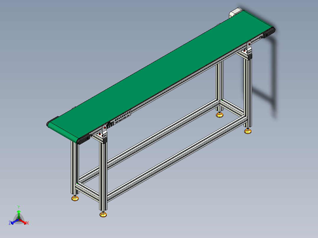 LE-XC4040-左边驱动带支座轻载皮带线-负载40kg正等轴测图
