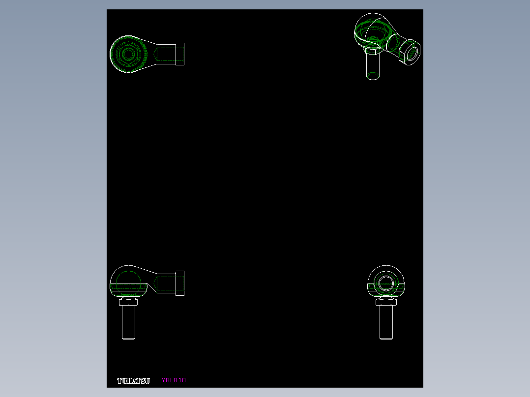 端桿軸承(鋼珠連結型)YBLB,YBLBL-2D多系列多零件图纸模型