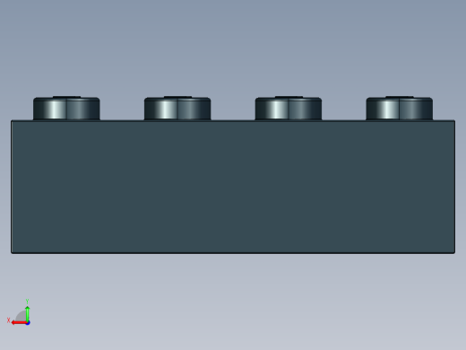 乐高套装 4421基本积木-300126 Black Brick 2 x 4.STEP后视缩略图