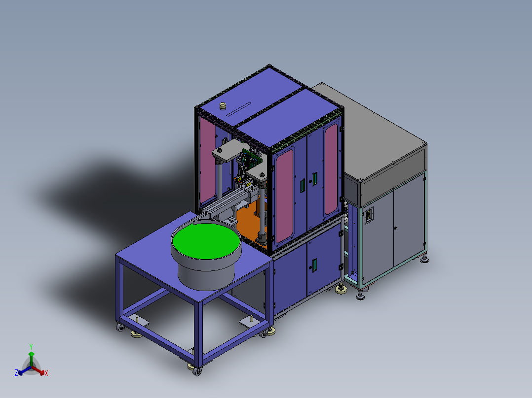 光通信128G卡自动组装线sw16正等轴测图