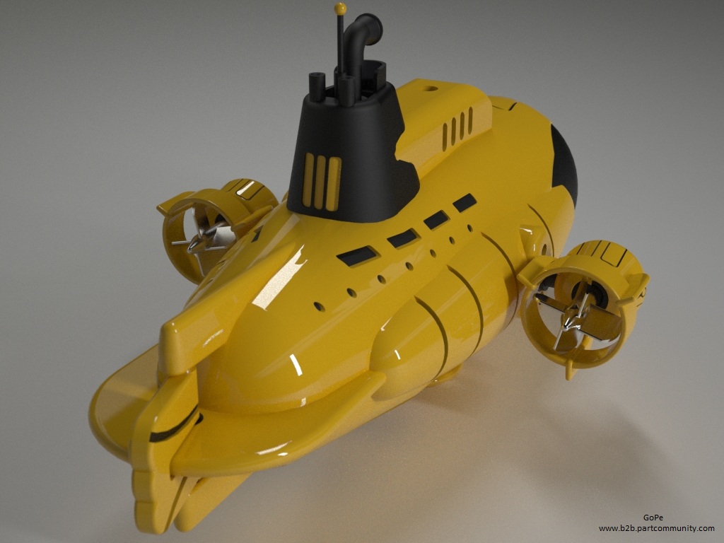 黄色小潜水艇模型