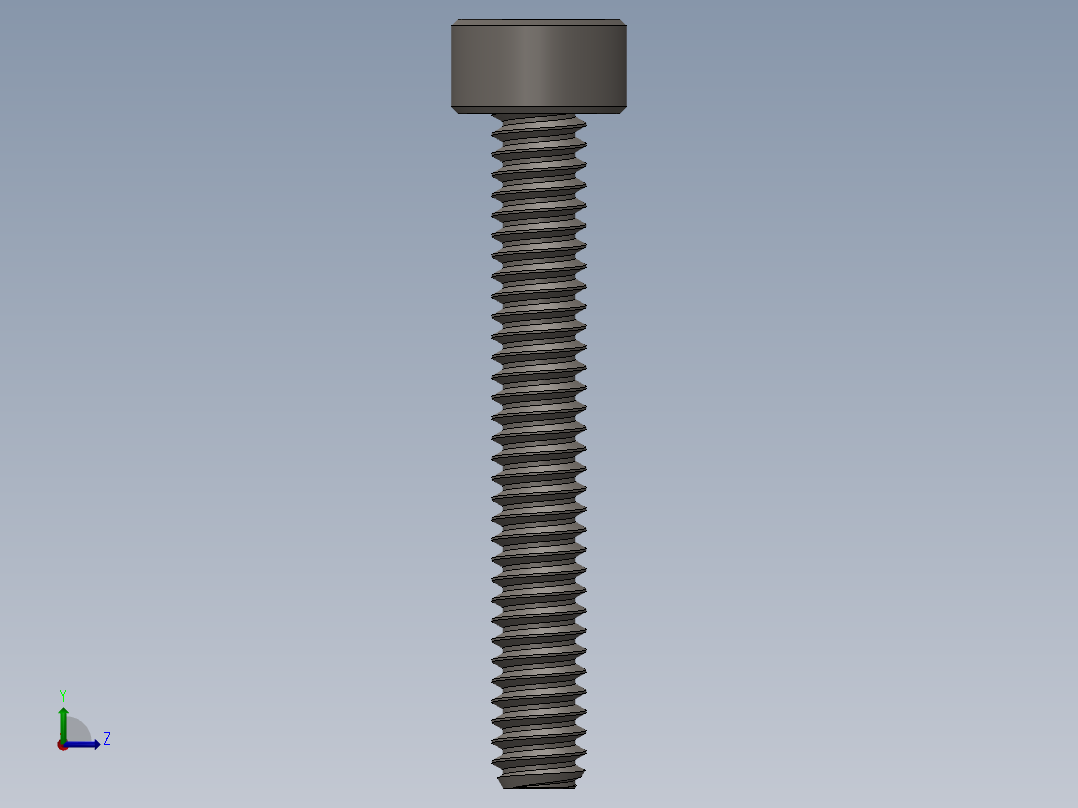 Screw_DIN_912_M1.4x10F_A2.SLDPRT公制内六角螺钉左视图