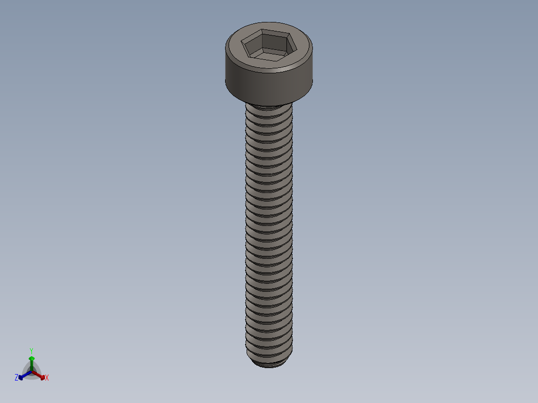 Screw_DIN_912_M1.4x10F_A2.SLDPRT公制内六角螺钉正等轴测图