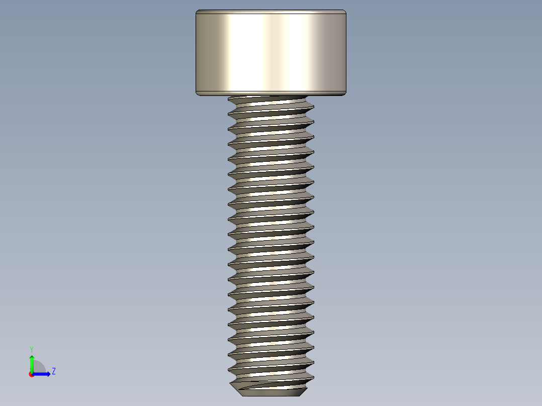 Screw_DIN_912_M4x14F_A2.STEP公制内六角螺钉左视图