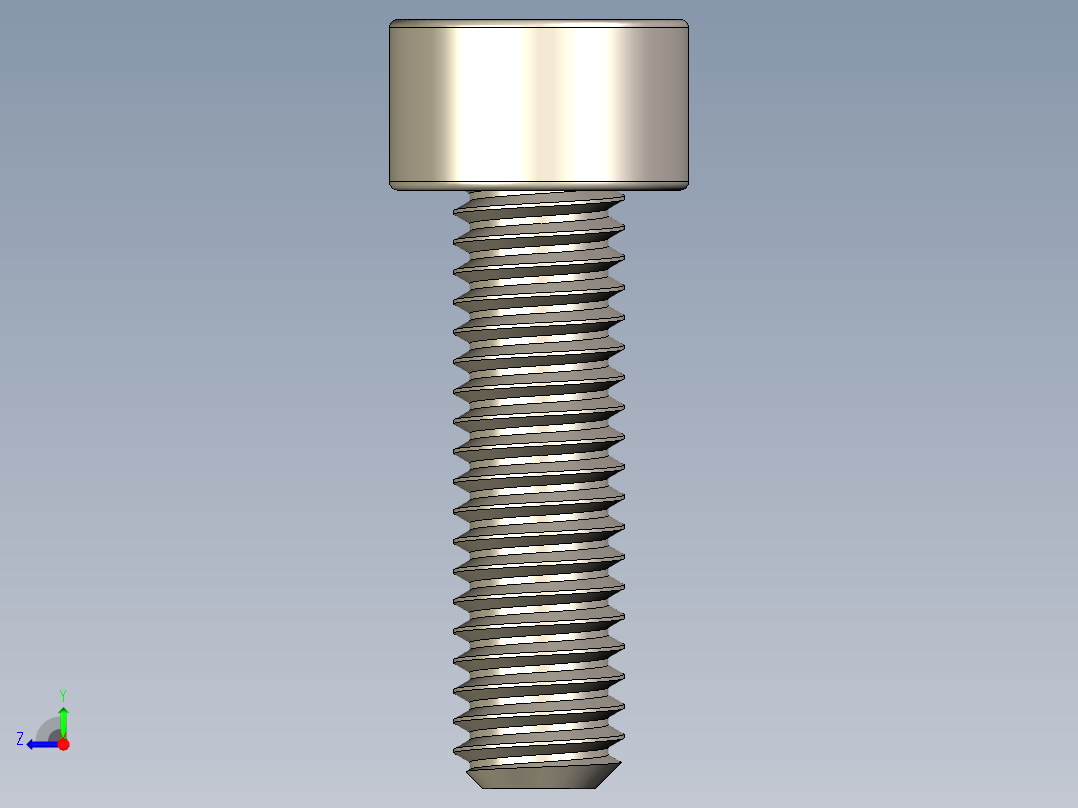 Screw_DIN_912_M4x14F_A2.STEP公制内六角螺钉右视图