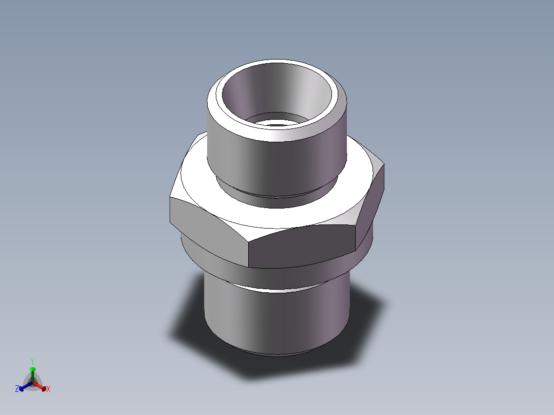 英制管螺纹ED密封、1CB-16-06WD正等轴测图