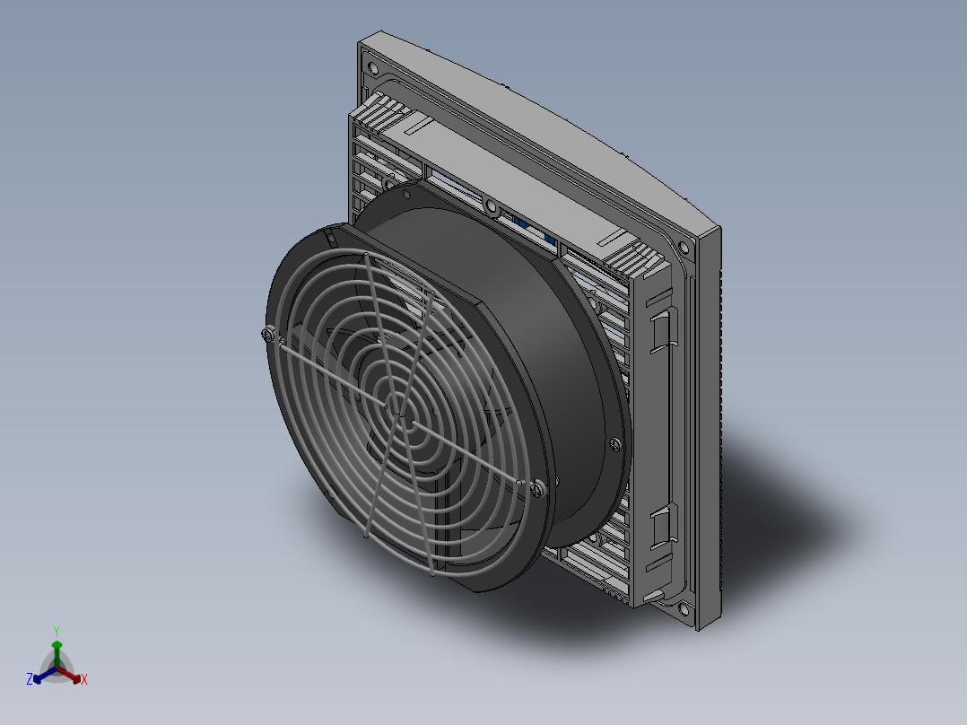 过滤风扇风扇及过滤器正等轴测图