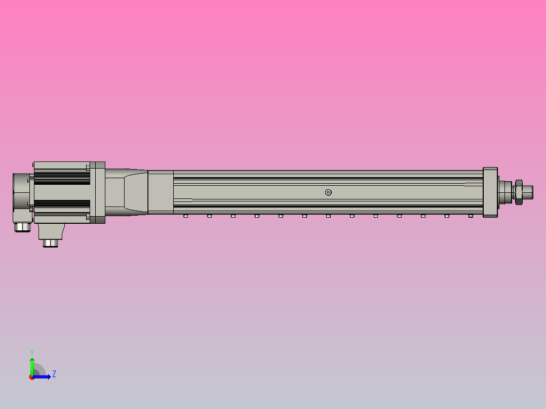 MTA80-500-P05-FF-D-P1500(2000)W-S3 MTA80电动缸 最大负载20KN 额定负载15KN 1500(2000)W电机直接安装左视图