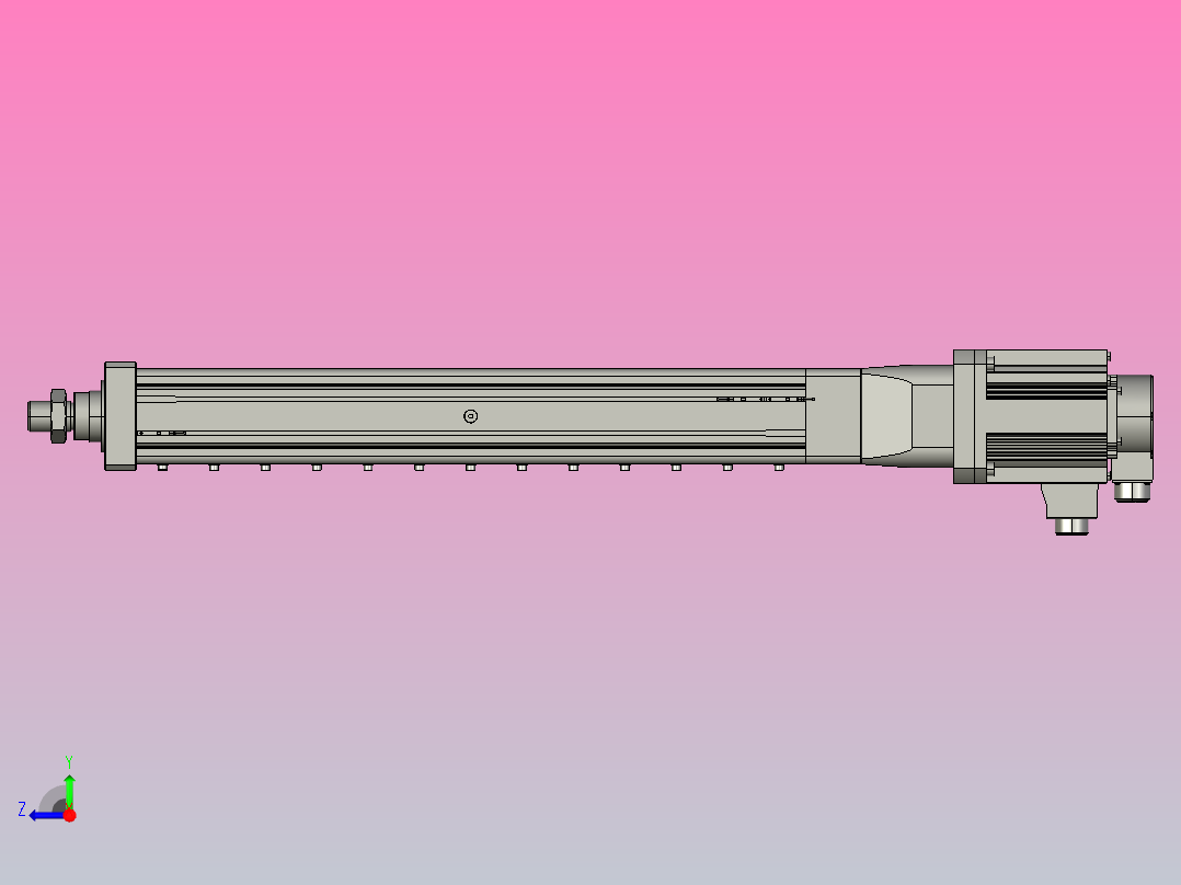MTA80-500-P05-FF-D-P1500(2000)W-S3 MTA80电动缸 最大负载20KN 额定负载15KN 1500(2000)W电机直接安装右视图