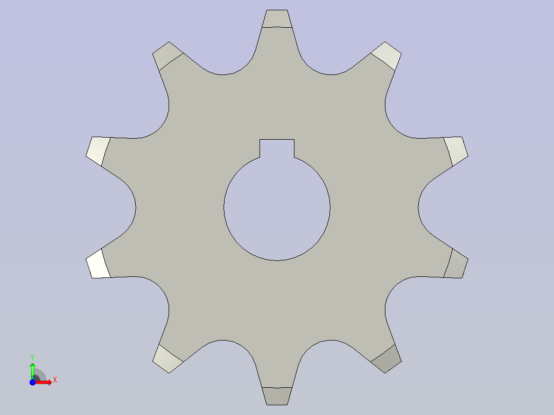 LXYC-BOSSC208A-10-D20主动链轮前视图