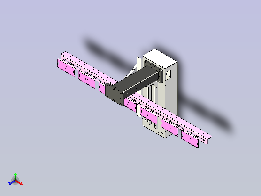 一款下料机构设计图正等轴测图