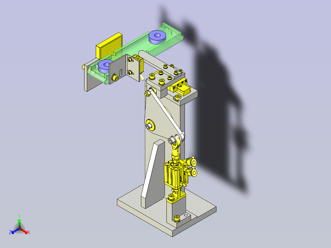 一种连杆挡块机构3D图模型主视图