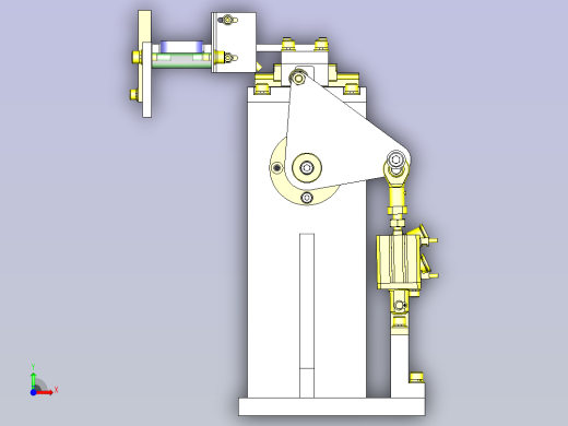 一种连杆挡块机构3D图模型前视缩略图