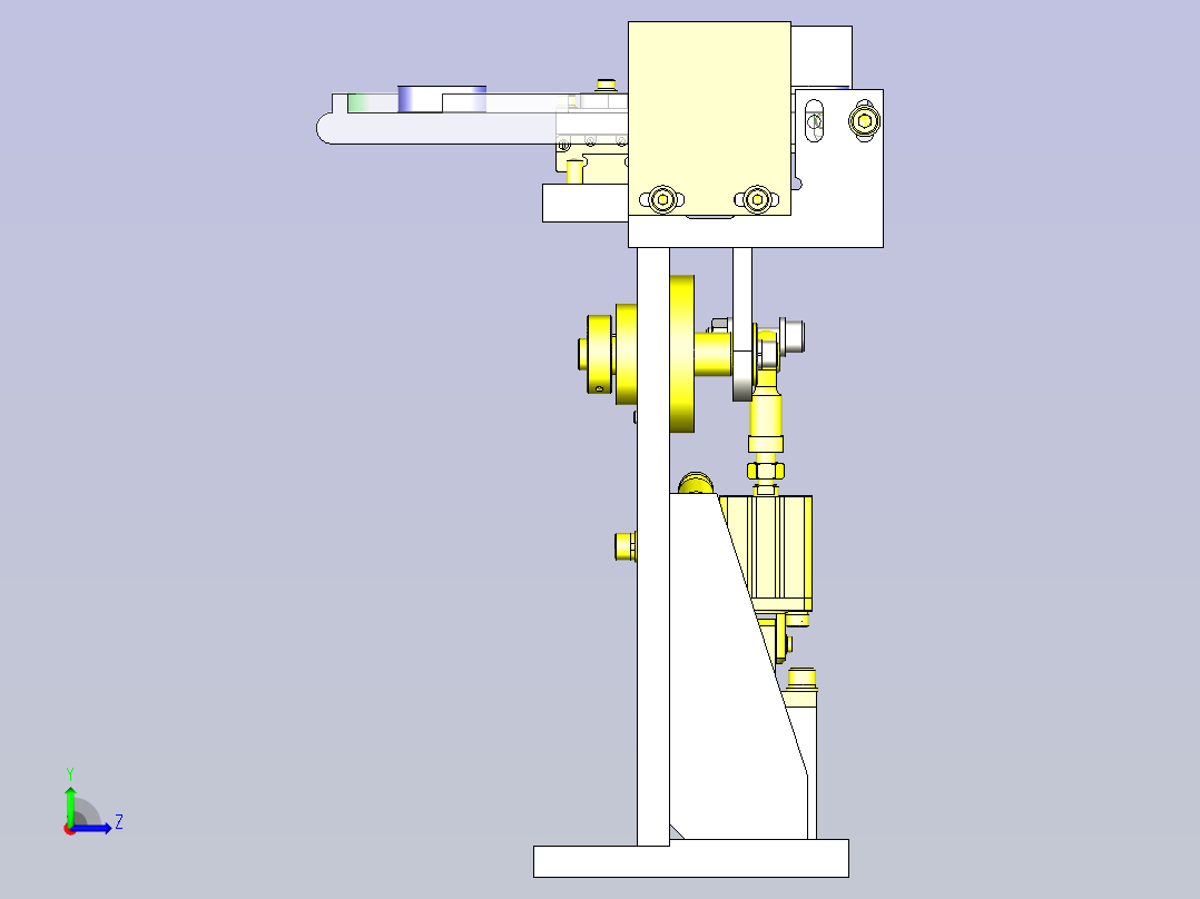 一种连杆挡块机构3D图模型左视图