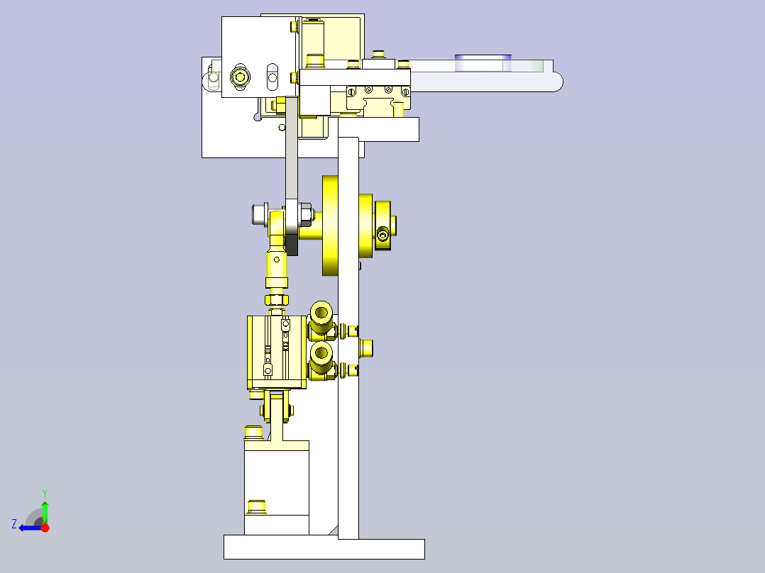 一种连杆挡块机构3D图模型右视图