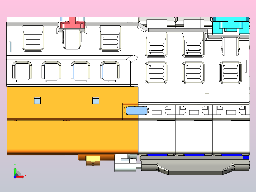 NB1L-63 3P剩余电流动作断路器三维模型202307前视图
