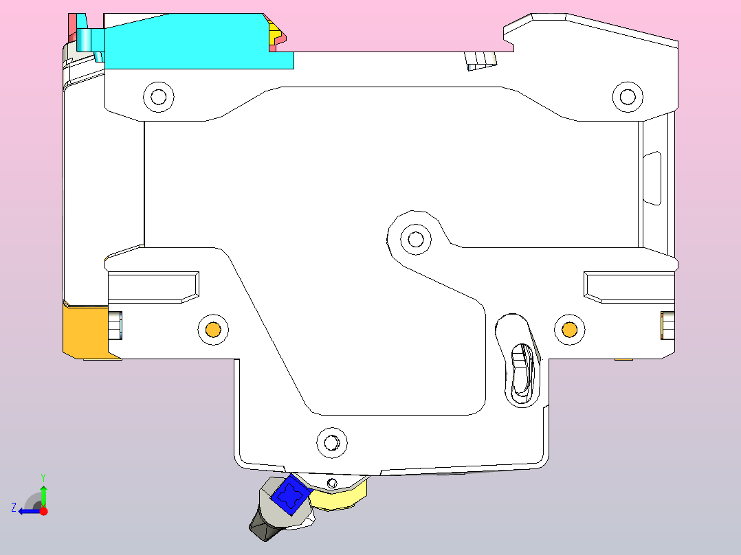 NB1L-63 3P剩余电流动作断路器三维模型202307右视图