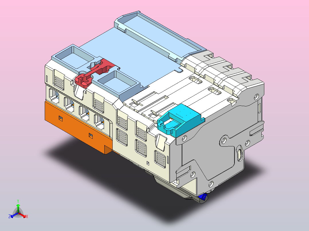 NB1L-63 3P剩余电流动作断路器三维模型202307正等轴测图