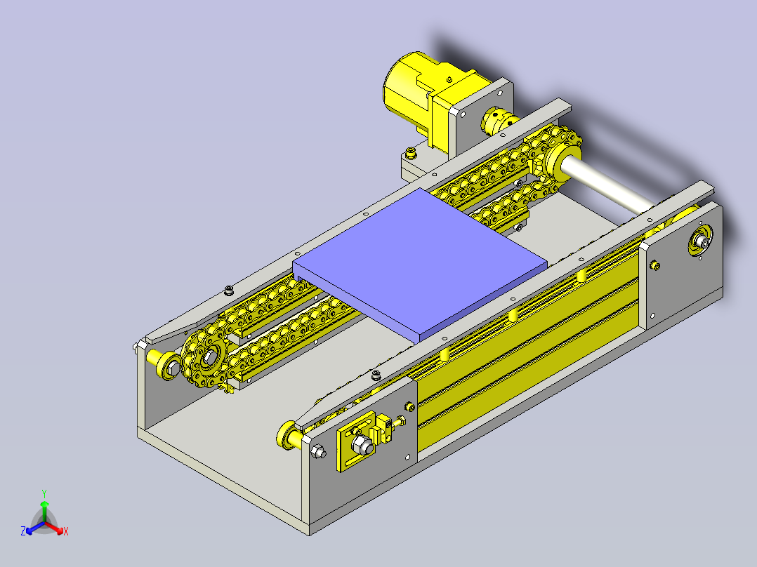 一款链条输送机3D图纸主视图