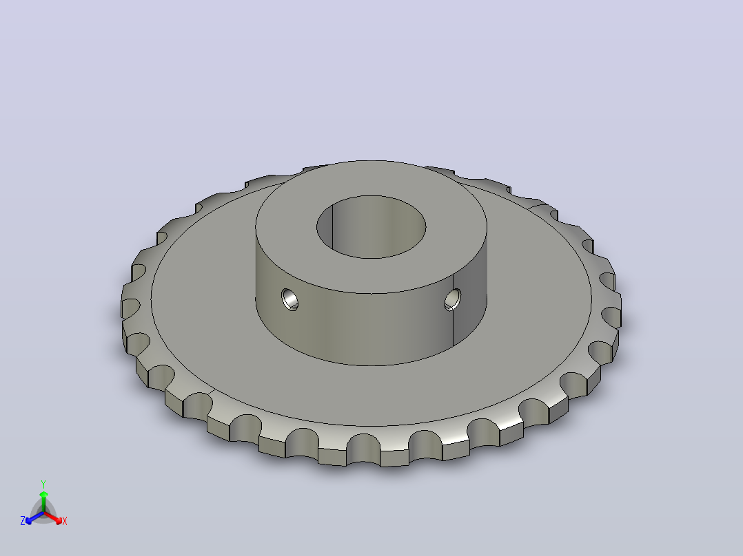 JI 1873-25T-R35-C1机加工被动轮正等轴测图