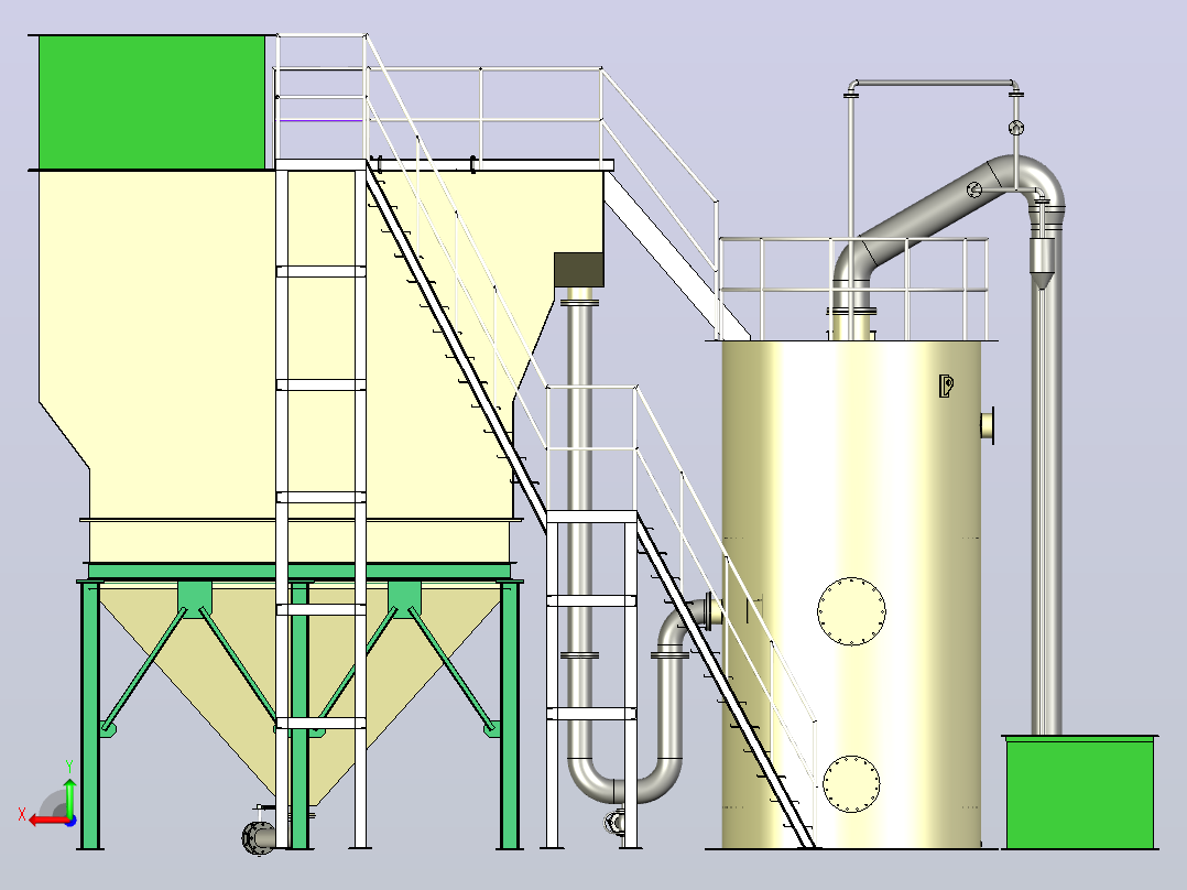 废水处理系统waste-water-treatment-8833-模型格式为 stp后视图
