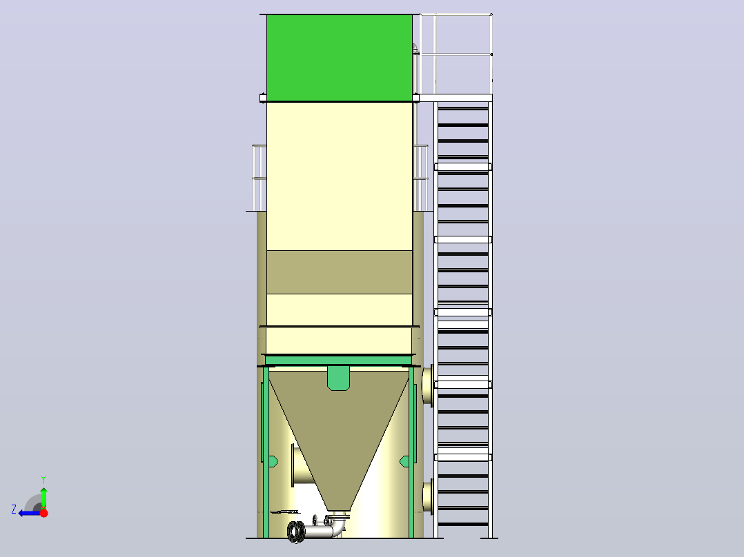 废水处理系统waste-water-treatment-8833-模型格式为 stp右视图