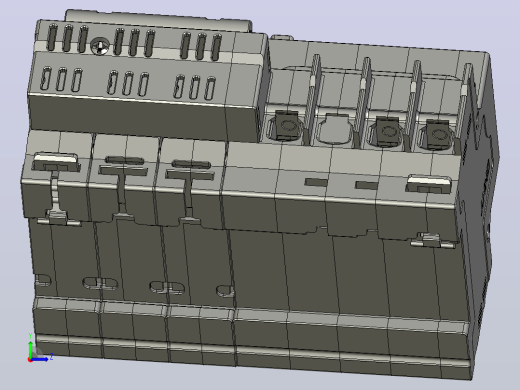 NXBLE-63E 3PN剩余电流动作断路器三维模型202404 (1)左视缩略图
