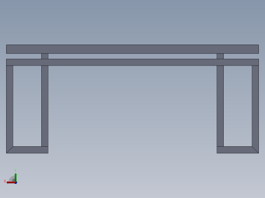 现代钢制桌子后视缩略图