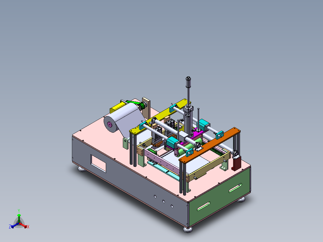 半自动贴膜机治具正等轴测图
