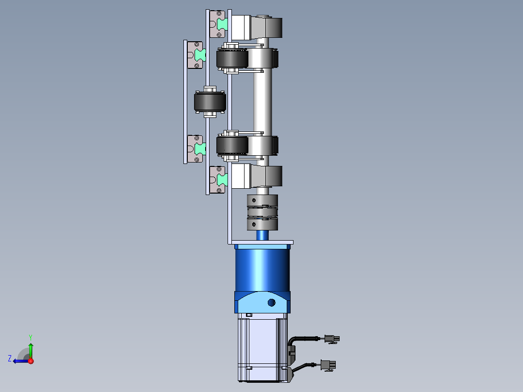 三级伸缩货叉sw17可编辑右视图