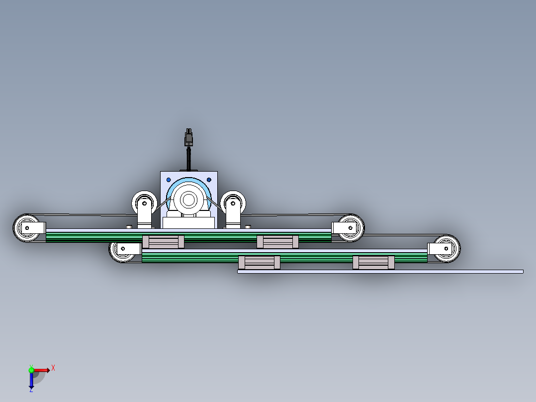 三级伸缩货叉sw17可编辑俯视图