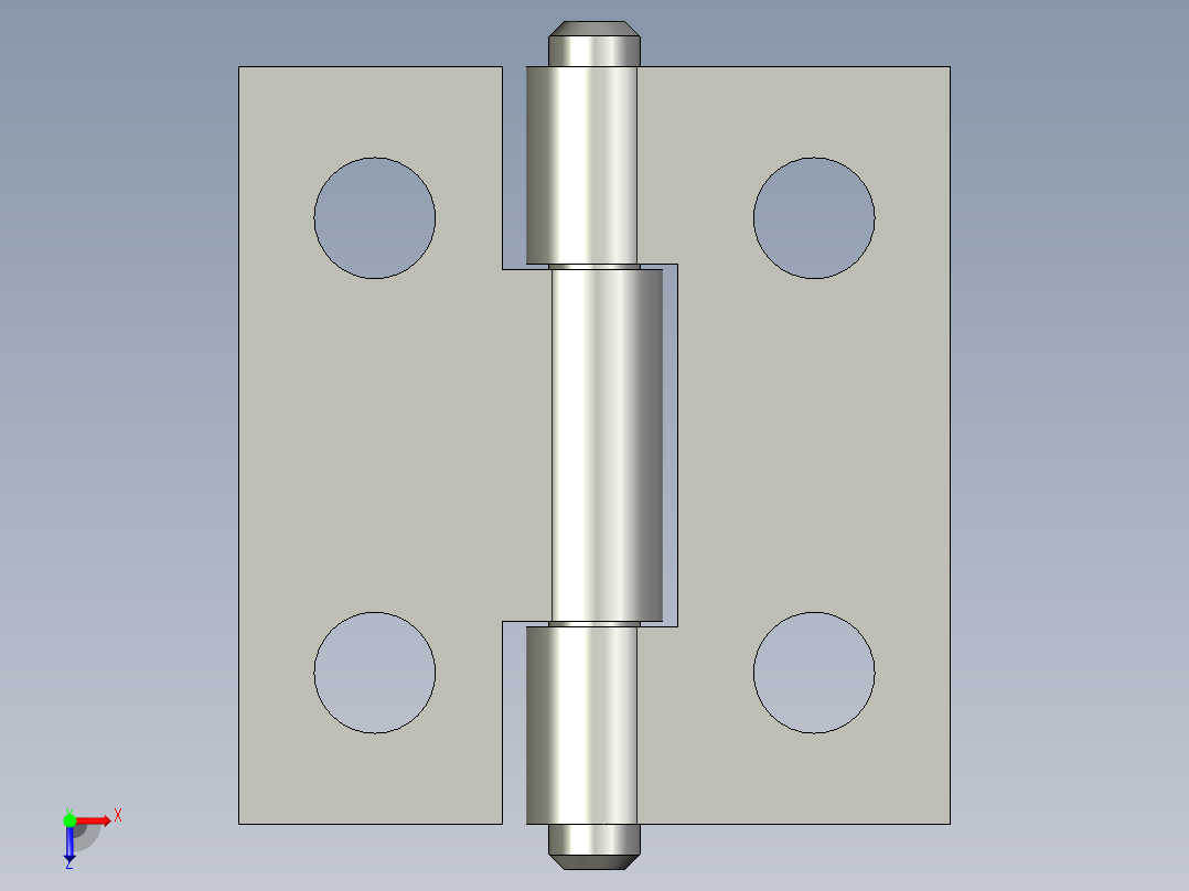 合页（常用尺寸集合）3D模型俯视图