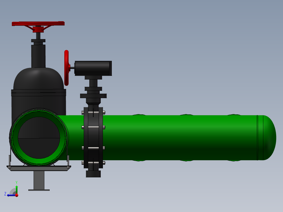 管式反应器右视图